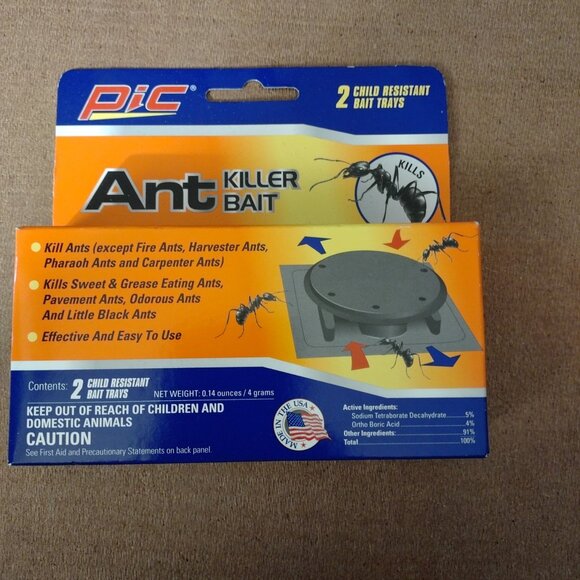 PIC Ant Killer Bait Trays 2 Pack Child-Resistant Traps For Household Ant Control - Picture 1 of 2